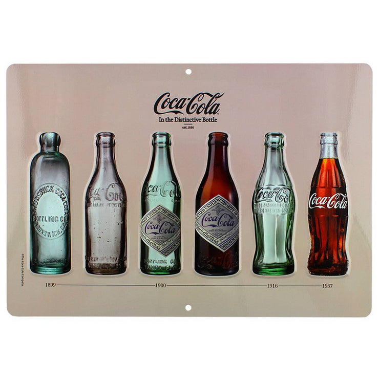 Placa Decorativa Coca-Cola Bottles Fundo Bege | Churras
